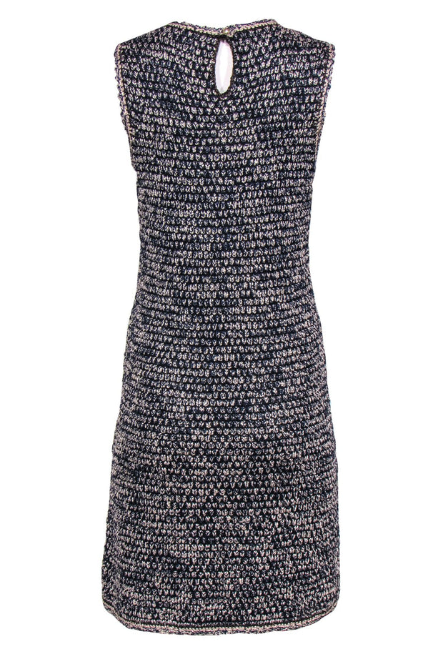 Current Boutique-Chanel - Pink & Blue Knit Marbled Tweed Sheath Dress Sz 10