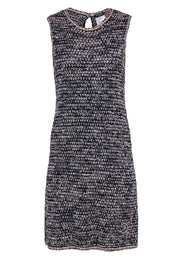 Current Boutique-Chanel - Pink & Blue Knit Marbled Tweed Sheath Dress Sz 10