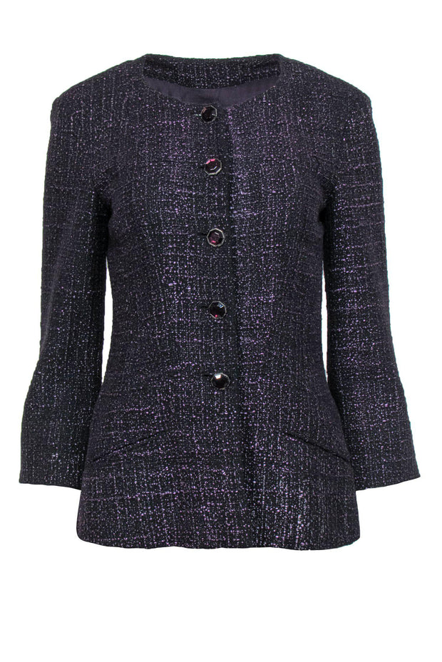 Current Boutique-Chanel - Purple Tweed Jacket Sz 6