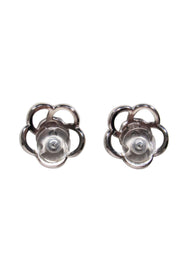 Current Boutique-Chanel - Silver & Multicolored Crystal & Resin Floral Stud Earrings