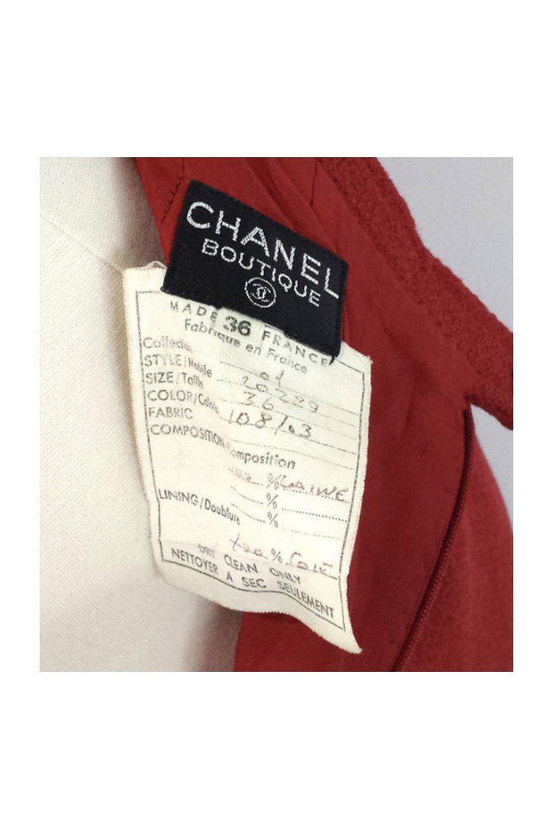 Current Boutique-Chanel - Vintage Red Wool Pencil Skirt Sz 4
