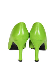 Current Boutique-Charles Jourdan - Lime Green Almond-Toe Leather Heels Sz 5