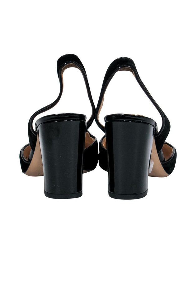 Current Boutique-Charlotte Olympia - Black Velvet Slingback Cat Heels Sz 10