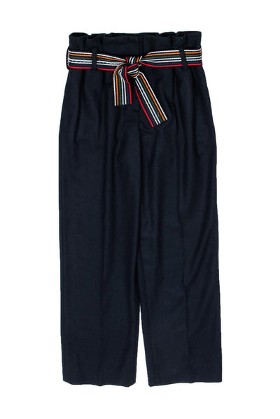 Current Boutique-Chinti & Parker - Navy Paperbag Pants w/ Stitched Belt Sz 6