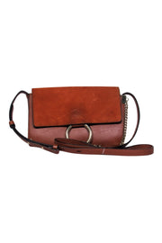 Current Boutique-Chloe - Brown Leather & Suede “Faye” Crossbody w/ Chain Clasp