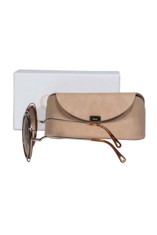 Current Boutique-Chloe - Brown Tortoise Large Round Sunglasses