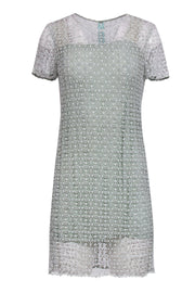 Current Boutique-Chloe - Mint Green Shift Dress w/ Embroidered Overlay Sz S