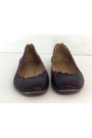 Current Boutique-Chloe - Purple Scalloped Leather Ballerina Flats Sz 6