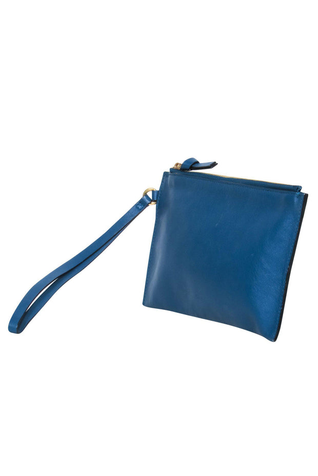 Current Boutique-Chloe - Teal Leather Zippered Wristlet