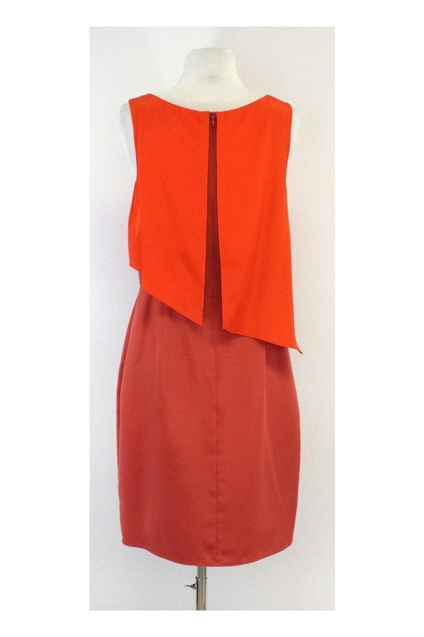 Current Boutique-Chris Benz - Orange Silk Layered Sleeveless Dress Sz 8