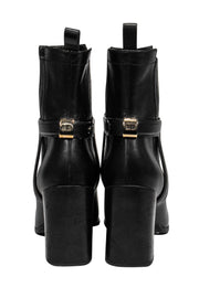 Current Boutique-Christian Dior - Black Block Heel Moto-Style Booties Sz 9.5