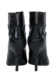 Current Boutique-Christian Dior - Black Leather Heeled Ankle Booties w/ Stitching Details Sz 6.5