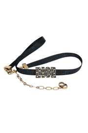 Current Boutique-Christian Dior - Black Ribbon "Dior" Choker w/ Stars & Hearts