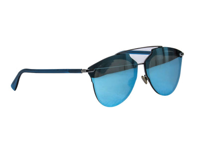 Current Boutique-Christian Dior - Blue & Silver Reflective Aviator Sunglasses