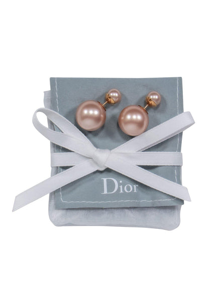 Current Boutique-Christian Dior - Pink Pearl Resin "Tribales" Earrings