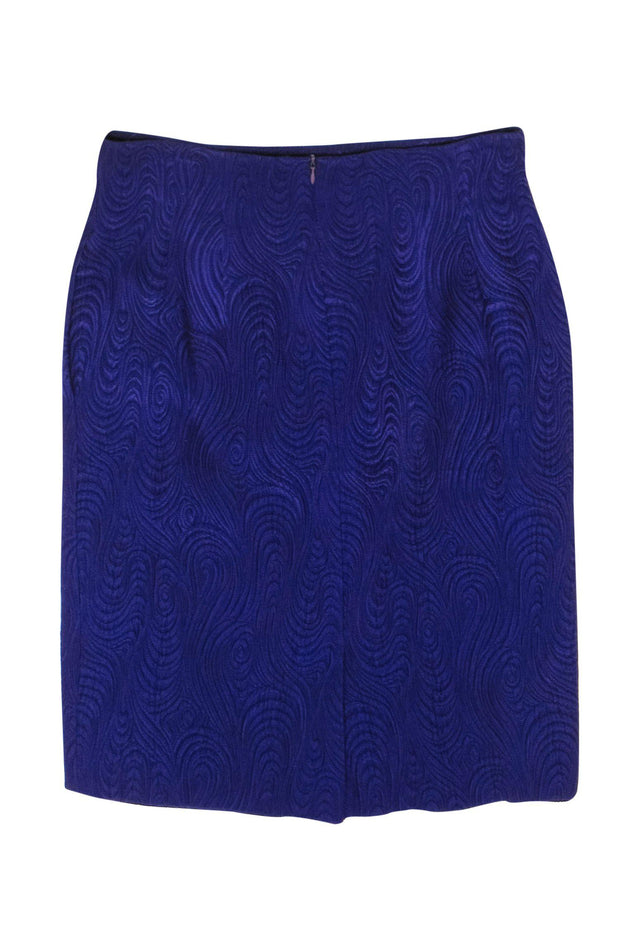 Current Boutique-Christian Dior - Purple Swirled Textured Pencil Skirt Sz 12