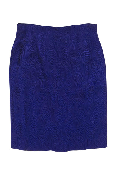 Current Boutique-Christian Dior - Purple Swirled Textured Pencil Skirt Sz 12
