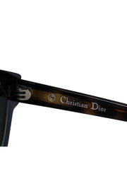 Current Boutique-Christian Dior - Silver & Tortoise Shell Mirrored Cat Eye Sunglasses w/ Brow Bar