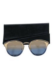 Current Boutique-Christian Dior - Smokey Blue & Gold Ombre Reflective Sunglasses