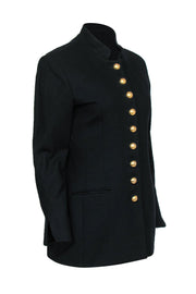 Current Boutique-Christian Dior - Vintage Black Wool Military-Style Jacket w/ Golden Buttons Sz 8