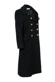 Current Boutique-Christian Dior - Vintage Black Wool Overcoat w/ Gold Buttons Sz 6