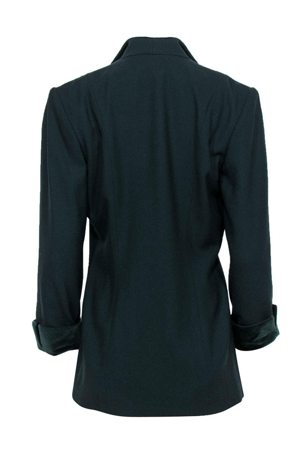 Current Boutique-Christian Dior - Vintage Hunter Green Draped Jacket w/ Velvet Trim Sz M