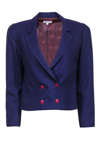 Current Boutique-Christian Dior - Vintage Purple Wool Cropped Blazer Sz 12