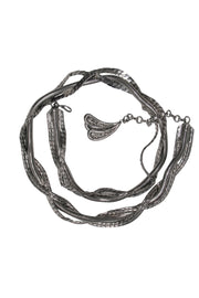 Current Boutique-Christian Dior - Vintage Silver Triple Woven Chain Belt