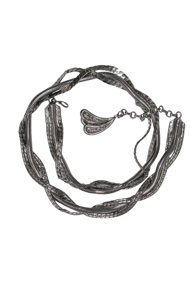 Current Boutique-Christian Dior - Vintage Silver Triple Woven Chain Belt