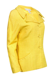 Current Boutique-Christian Dior - Yellow Plaid Stitched Blazer Sz 10