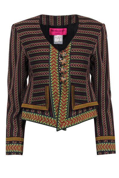 Current Boutique-Christian LaCroix - Multicolored Structured Embroidered Jacket Sz 2