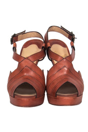 Current Boutique-Christian Louboutin - Brown Leather Slingback Heeled Sandals Sz 7.5