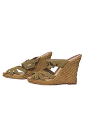 Current Boutique-Christian Louboutin - Gold Sparkly Woven Wedges w/ Bow Sz 10