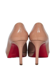 Current Boutique-Christian Louboutin - Nude Patent Leather Round Toe Heels Sz 6.5