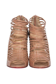 Current Boutique-Christian Louboutin - Nude Patent Leather Strappy Open Toe Heels Sz 6