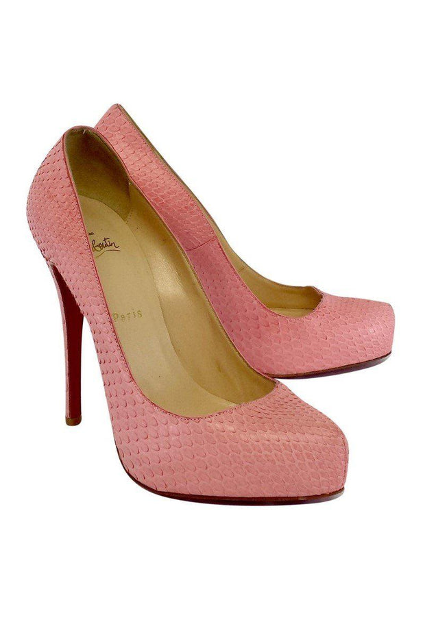 Current Boutique-Christian Louboutin - Pink Snakeskin Leather Pumps Sz 9.5