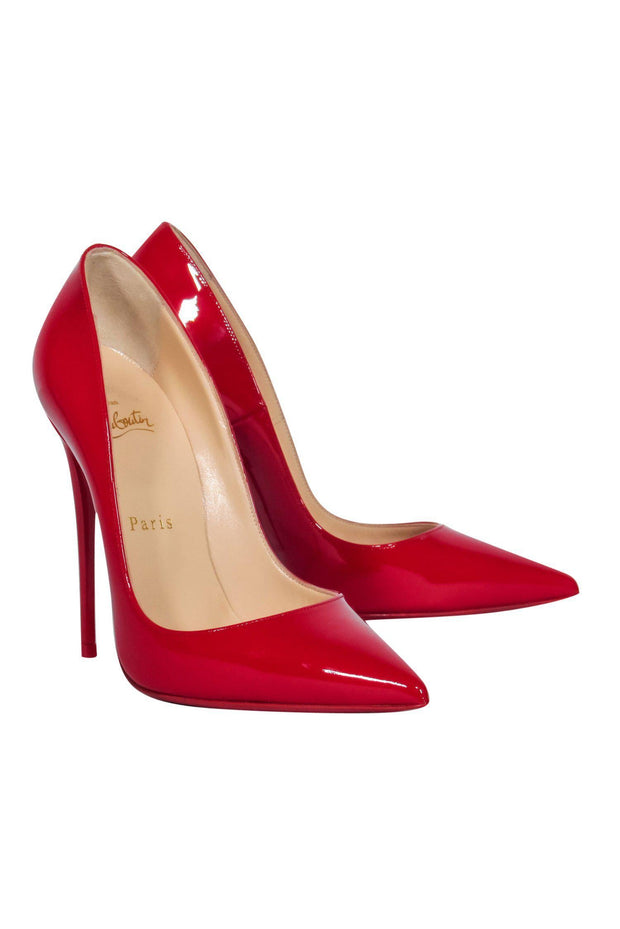 Current Boutique-Christian Louboutin - Red Patent Leather Pointed Toe Stilettos Sz 6.5