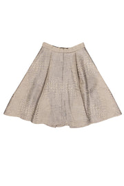 Current Boutique-Christian Siriano - Beige Reptile Textured A-Line Skirt Sz 0