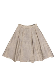 Current Boutique-Christian Siriano - Beige Reptile Textured A-Line Skirt Sz 0
