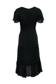 Current Boutique-Cinq a Sept - Black A-Line Dress w/ Ruffle Hemline & Bow Sz 2