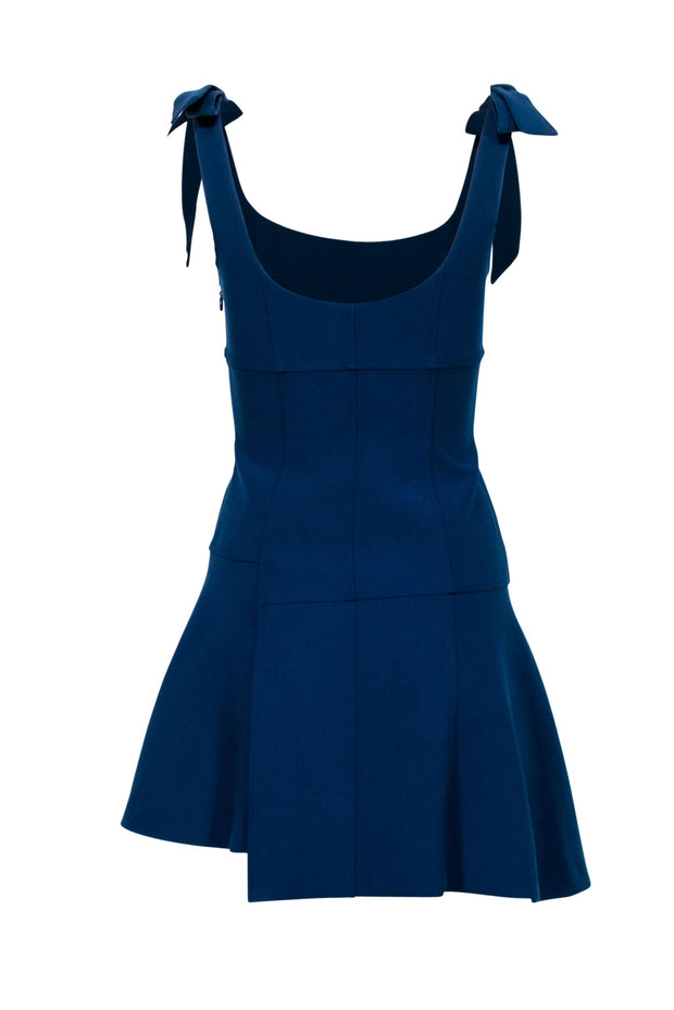 Current Boutique-Cinq a Sept - Blue Patch Mini Dress w/ Tie Straps Sz 00