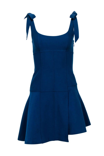 Current Boutique-Cinq a Sept - Blue Patch Mini Dress w/ Tie Straps Sz 00