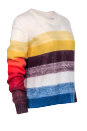 Current Boutique-Cinq a Sept - White & Multicolor Stripe Mohair w/ Wool blend Sweater Sz M