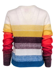 Current Boutique-Cinq a Sept - White & Multicolor Stripe Mohair w/ Wool blend Sweater Sz M