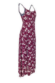 Current Boutique-Cinq a Sept - Wine Maxi Dress w/ Floral Print Sz 4