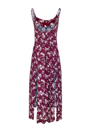 Current Boutique-Cinq a Sept - Wine Maxi Dress w/ Floral Print Sz 4