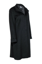 Current Boutique-Cinzia Rocca - Black Angora & Wool Longline Overcoat Sz 14