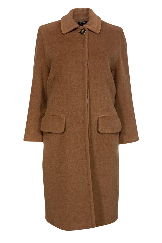 Current Boutique-Cinzia Rocca - Brown Wool Longline Overcoat Sz S
