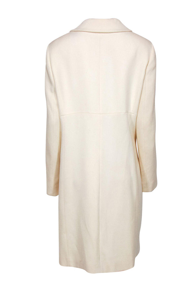 Current Boutique-Cinzia Rocca - Cream Double Breasted Longline Wool Coat Sz 14