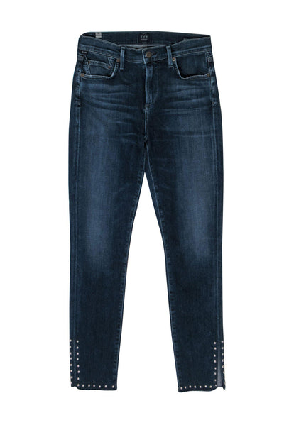 Current Boutique-Citizens of Humanity - Medium Wash Studded "Rocket" High Waisted Skinny Jeans Sz 26
